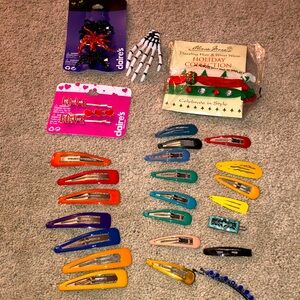 Girls Kids Hair Accessories Barrettes, clips hair ties Lot‎ (32)